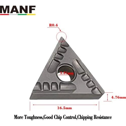 MANF Lathe Cutter Metal Ceramic Inserts TNMG160404 R Tungsten Carbide Good Finish Lathe Blade Turning Plate