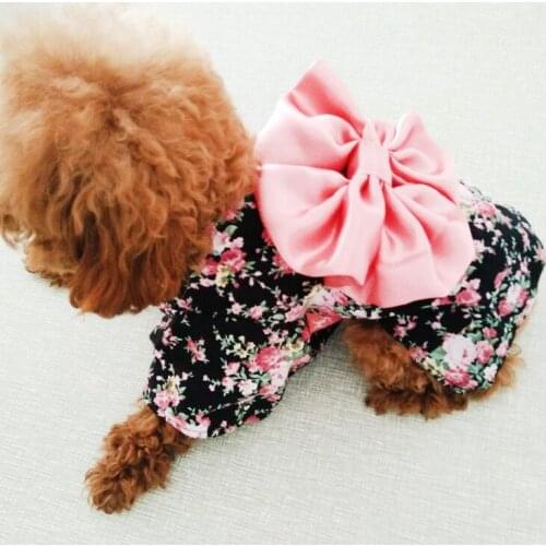 Dog clothes Cat Clothes Dress Of Dog Pet Clothes Flower Kimono Dog Clothes Bow Dress Puppy Kitten New Year Pet Supplies
