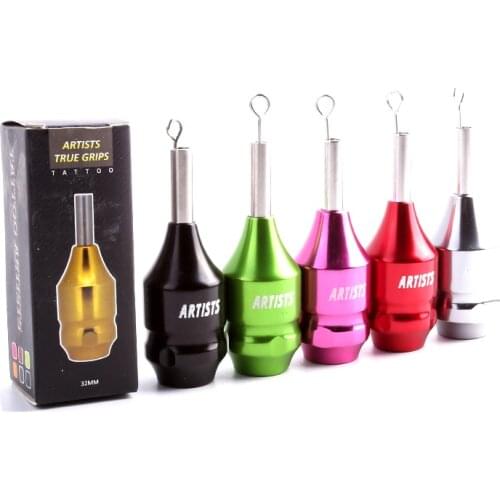 1 Pcs 30MM Aluminum Tattoo Grip Tube With 1 Needle Barble For Cartridge Tattoo Needle Rotary & Coil Tattoo Machine Gun