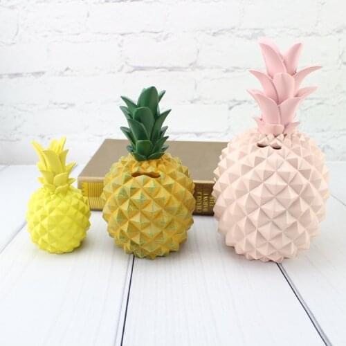 1PC Pineapple Piggy Bank Money Box Coin Bank Resin Saving Box Penny Bank Storage Jar Decoration Safe Box Save Cans MO 001