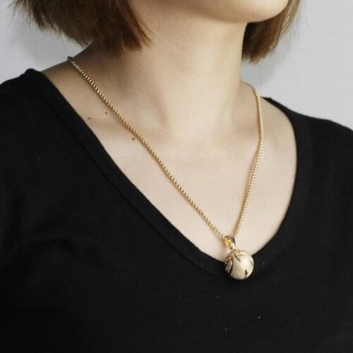 1PC Creative Basketball Football Pendant Necklace New Fashion HipHop Metal Pendant Accessories Party Jewelry Decor For Women Men