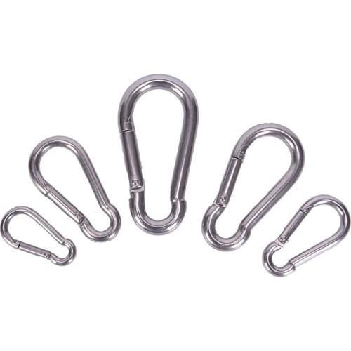 M4-7 Multifunctional 304 Stainless Steel Spring Snap Carabiner Quick Link Lock Ring Hook Snap Shackle Chain Fastener Hook