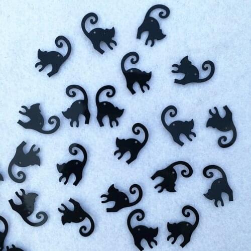 600pcs(30g) 13*20mm Black Cat Shape Flat loose sequins Paillettes Wedding craft halloween Navidad Ornaments Sewing Accessories