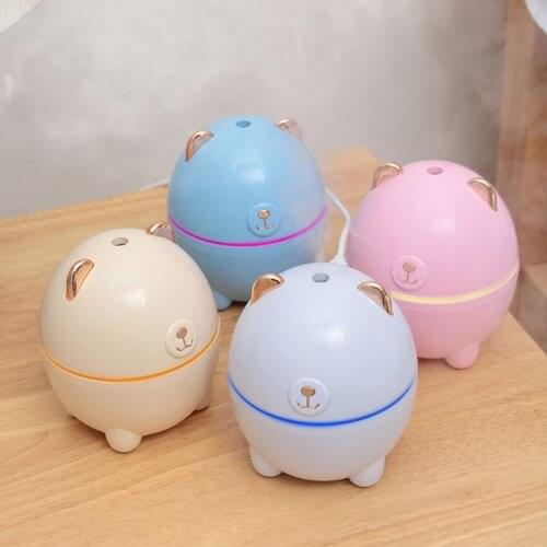 220ML Cute Bear Air Humidifier Fresher USB Charging Aroma Essential Oil Diffuser 95AC