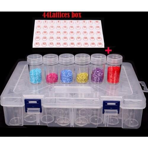 44pcs Diamond Embroidery Box Diamond Painting Tool Jewelry Drill Plastic Storage Box Gift Accessory Mosaic Convenience bottle
