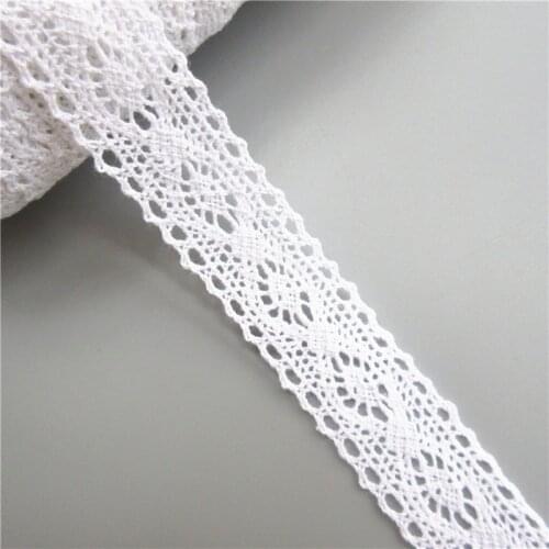 5 yard/lot White Woven Cotton Crocheted Lace Trim DIY Sewing Curtain Craft Decoration Lace Fabric Ribbon Handmade Accessories