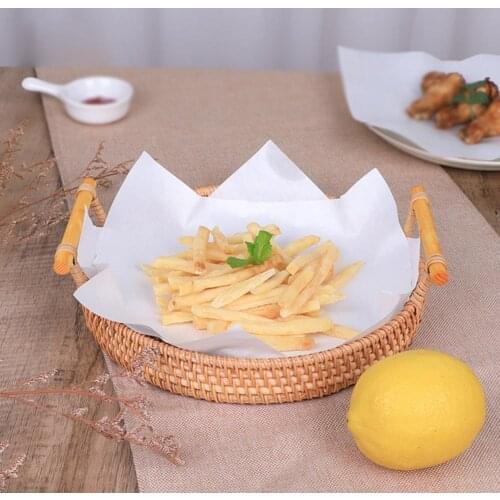 50Pcs/Bag Oil Absorbing Paper Multi-use Disposable Healthy Portable Frying Pad Paper for Kitchen Fried Food Wrap Papers
