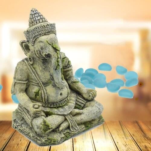 Aquarium Decoration Elephant God Shakyamuni Statue Underwater Landscape Ornament Fish Tank Decor