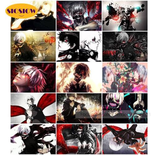DIY Diamond Painting Wall Art Cross Stitch Anime Tokyo Ghoul Kaneki Picture Full Square Drill 5d Embroidery Fanart Handmade Gift