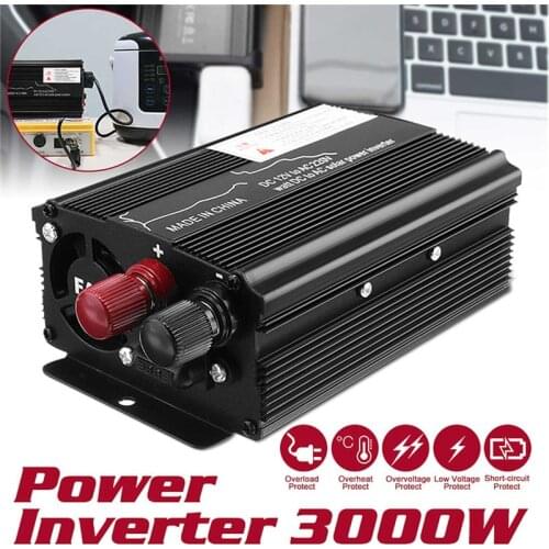 Car Inverter 12V/24V 220V 3000W Voltage Converter USB Voltage Transformer DC 12V/24V To AC 220V Solar Power Inverter for Car