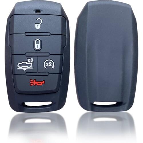 For Dodge Ram Rebel Key Holder Silicone For Dodge Ram 1500 2020 2019 4 5Button Smart Key Car Cover Case Keychain Case Protection