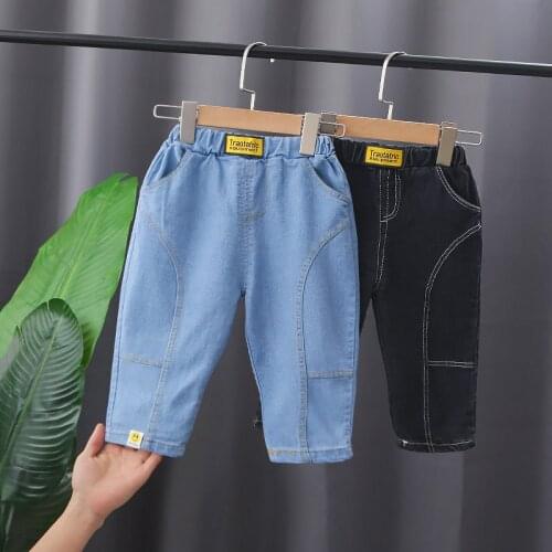 2021 Children Pants Boys Girls Casual Sport Pants Cotton Pants Solid Denim Kids Children Trousers Children Clothing leggings