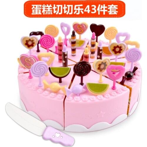 Childrens Home Cake Simulation Birthday Cake Fruit Candy Kitchen 43 Girls Toy Set Kids Kitchen Pretend Play Food Set for Kids