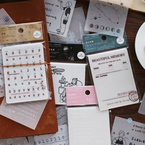 30 Sheets/pack Retro Notes Memo paper Sticky Notes translucent Memo Pad Diary Stationary Flakes Scrapbook Decorative Vintage