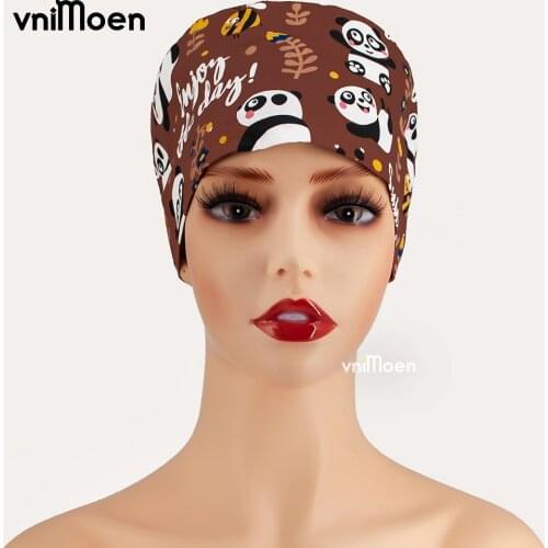 Cotton Print Scrub Hat Nurse Cap Bandage Men Women Surgical Hat Cap pet Dust-Proof Cap Fashion laboratory Adjustable scrubs caps