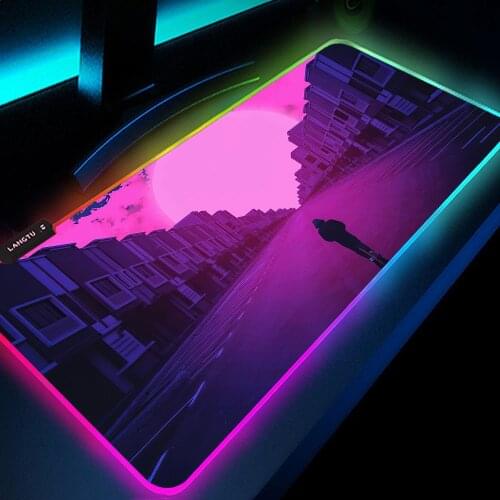 Led Mouse Pad with Backlight Big Mousepad Rgb Pink Mouse Gamers Accessories Rgb Setup Computer Mat Rgb Anti-slipmat DropShipping