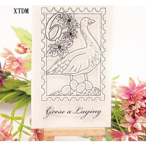 Hot selling swan transparent clear stamp / silicone seal roller stamp DIY scrapbook album / card production