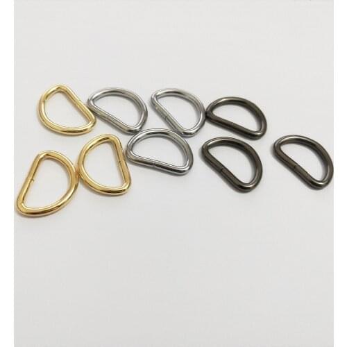 10PCS Metal D Ring For bags stainless gun black DIY Ribbon clasp belt buckle For Pet Collar Sewing Strap Bag Parts & Accessories