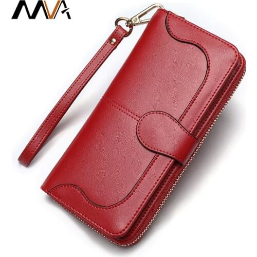 Fashion Wallets Women Genuine Leather Solid Women Wallet And Purse Long Female Leather PursesLuxury Phone Pocket Card Holder
