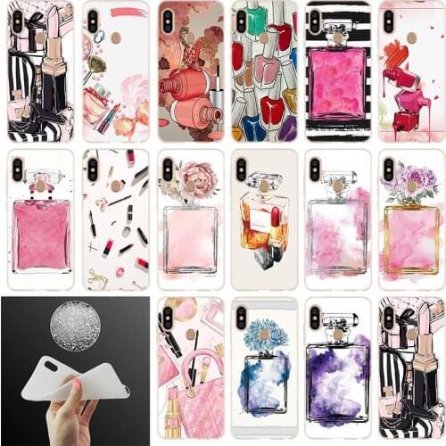 Makeup rouge Perfume Soft Case Cover For Xiaomi Redmi Note 10 9 8 7 6 5 Pro 10s 9s 9T 8T Bag