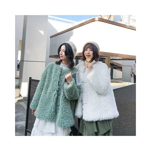 Top brand High-end New Style Fashion Women Faux Fur Coat 19C45 high quality