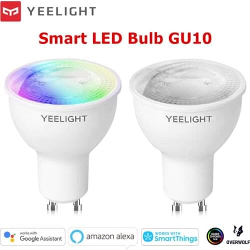 Newest Yeelight LED GU10 Dimmable/Colorful Smart LED Bulb AC 220-240V 4.8W 2700K Work With Google Assistant Alexa Razer Chroma