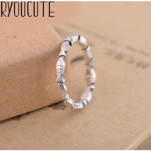 New Charming Open Fish Ring for Women Vintage Boho Party Rings Gothic Punk Jewelry Gifts for Girls 2021