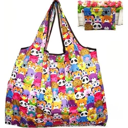 New Waterproof Nylon Foldable Shopping Bags Reusable Storage Bag Eco Friendly Tote Bags Large Capacity W7285