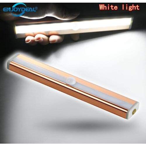 Rose/Gold 10LED PIR Infrared Motion Detector Wireless Sensor Closet Wardrobe Cabinet Bar Light W/AAA Acrylic Night Light Indoor