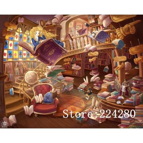 Needlework,Cross stitch Wonderful Magic library 14CT Counted,Handmade DIY,Cross-stitch kits,Set Embroidery Art Home Decor