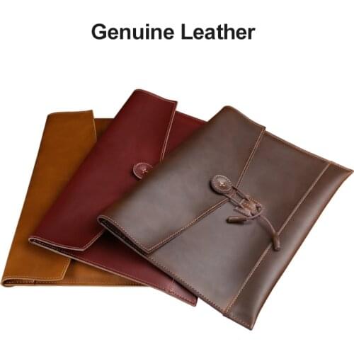 Laptop Bag 11 12 13 13.3 15 inch Case For MacBook Air Pro 2018 2019 Mac Book Computer Luxury Tablet Genuine Leather Sleeve Cover