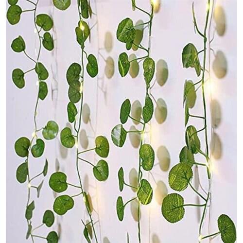 2.2m 25Light Leaf Garland Lamp For New Year 3AA Battery Phyto Lamp LED Fairy String Lights For Christmas Wedding Party Art Decor