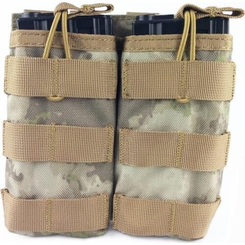 Tactical Magazine Pouch 5.56 M4/M16 Holds Holster Double Pistol Mag Pouch Stacker Open Top 1000d for Molle Vest with Bun