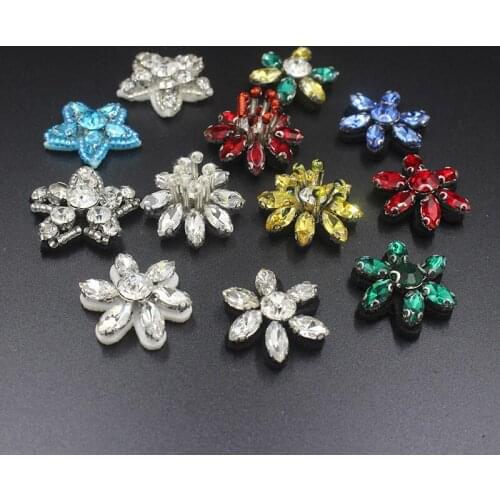 Hand-studded diamond snowflake flower diy cloth patches red blue white clothing accessories fashion clothes shoes and socks