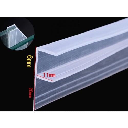 6mm thick Glass Silicone Rubber Seals Strip Shower Stall Door Window Balcony Seals Draft Stopper Transparent Odd