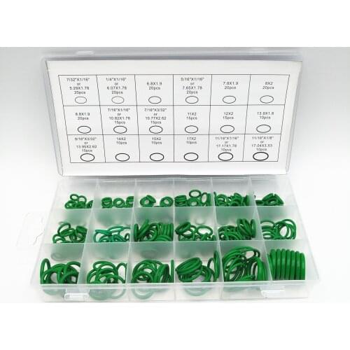 270Pcs R22/R134a Air Conditioning O-Ring Rubber Rings Waterproof Washer Car Air Conditioning Seal Assortment Set 18 Sizes