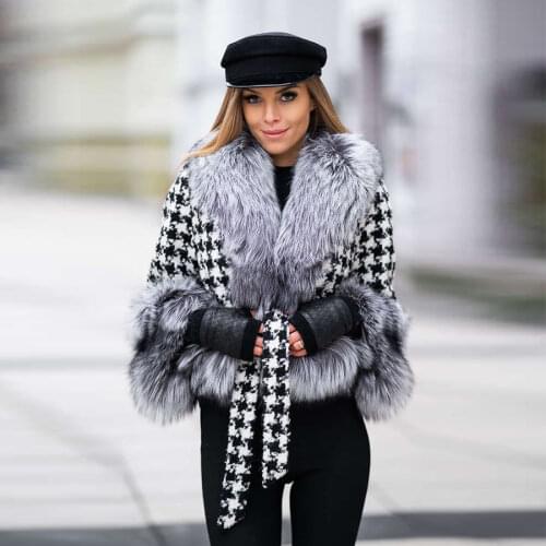 Winter Coat Women Real Silver Fox Fur Jacket 2021 New Trendy Fur Cardigan Sweater