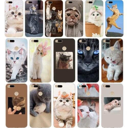 90AA Cat cute gift Soft Silicone Tpu Cover phone Case for Xiaomi Redmi Mi A1 A2 8 lite