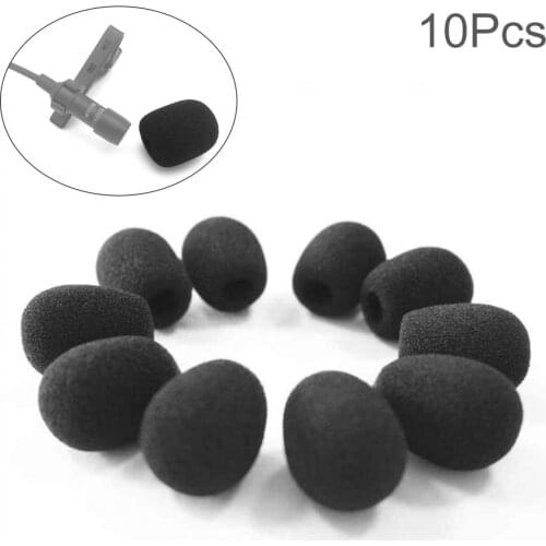 10Pcs Mini Black Microphone Cover Sponge Headset Replacement Foam Microphone Cover Mic Cover Windshield Headset Wind Shield Foam