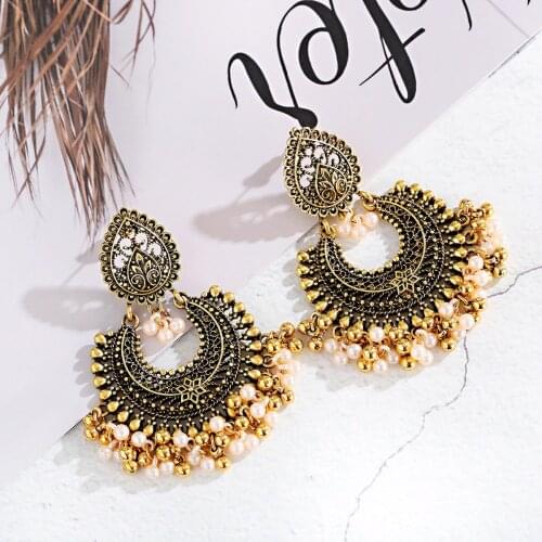 2021 NEW Earrings For Women Accessories Bells Indian Jewelry Ear Rings For Girls Fashion Vintage Earring Dangling Gift Kolczyki
