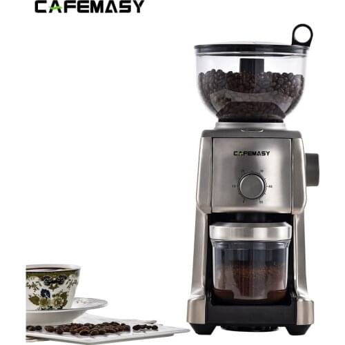 220V CAFEMASY Household Appliances CB/CE Electric Conical Burr Coffee Grinder Machine Commercial Coffee Grinder 50/60Hz