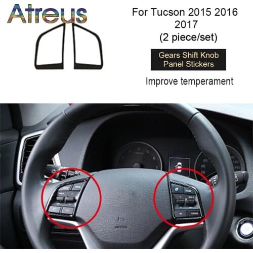 2X Auto 3D Carbon Fiber Stickers For Hyundai Tucson 2015 2016 2017 Interior Steering Wheel Trim Stickers Covers Accessories