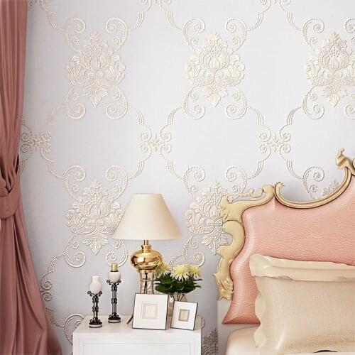 3D luxury European garden bedroom wedding room wallpapers Korean warm romantic non-woven living room TV background wall paper