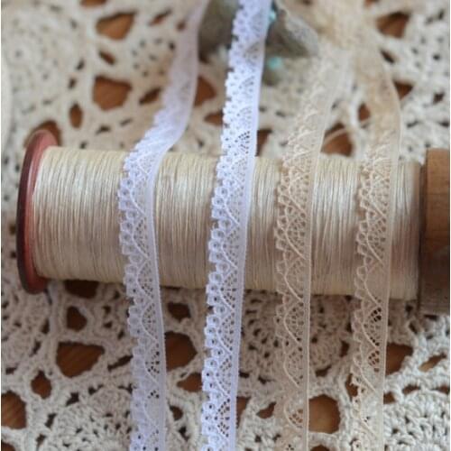 5 Meters/lot Width 1cm Lace Tape DIY Apparel Sewing Lace Fabric White Embroidered Lace Trimming Gift Packaging Lace Ribbon