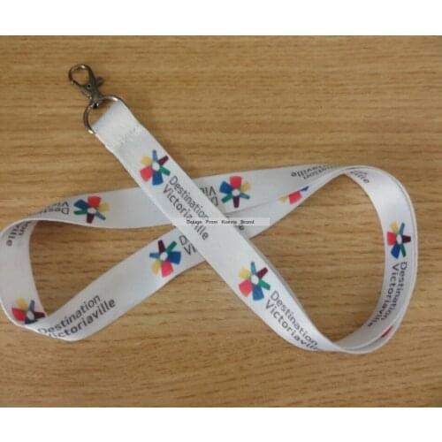 White Polyester Swivel Hook Neck Lanyard Logo Custom Print Cheap 2.0CM Promotion Gift Lanyards Wholesale 500pcs