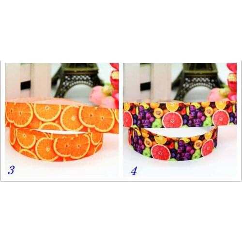 7/8'' Free shipping fruits orange printed grosgrain ribbon hairbow headwear party decoration diy wholesale 22mm S495
