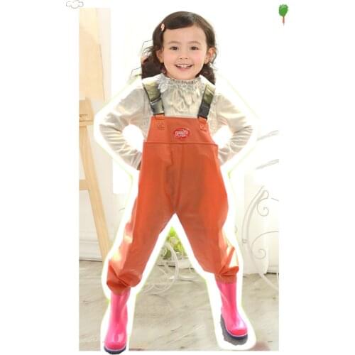 Children Breathable HQ fishing wading waterproof pants rafting wear chest wader anti-Slip Sole Boots kids Siamese trousers