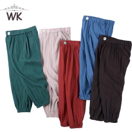 Children pants for baby boys trousers kids harem pants Size 80~140 pure color fashion cotton linen kids Pants CP239
