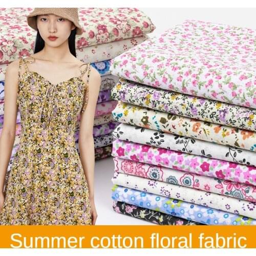Floral Fabric Cotton 100% By The Meter for Kids Dress Skirt Clothes Sewing Diy Flower Daisy Printed Textile Children Summer Per