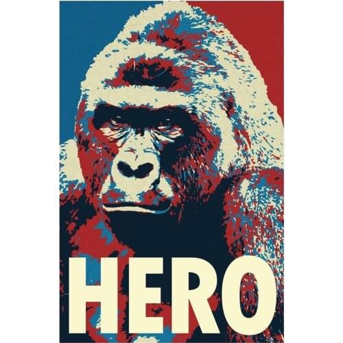 Home Decor Harambe The Gorilla-Silk Art Poster Wall Sticker Decoration Gift